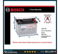 Battery fits RENAULT MEGANE 1.4 1.6 2.0 1.5D Bosch 065 500A 53Ah Quality