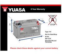 Car Battery YBX5110 Yuasa Genuine Top Quality Guaranteed New
