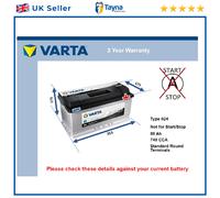 Battery fits VOLVO C30 533 2.0D 10 to 12 Varta 024 740A 88Ah 3Yr Warranty New