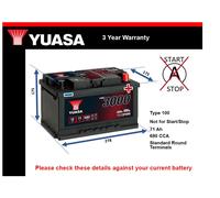 Battery fits VOLVO C30 XC70 V70 S40 V50 XC60 95 to 15 Yuasa 100 680A 71Ah New