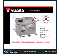Battery fits VOLVO XC60 C30 V50 V60 XC70 S40 V40 V70 850 940 Yuasa 027
