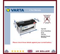 Battery fits VOLVO V70 Mk3 2.0D 07 to 15 Varta 024 740A 88Ah 3Yr Warranty New