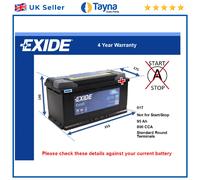 Battery fits VW AMAROK CARAVELLE TRANSPORTER CRAFTER PHAETON Exide 017