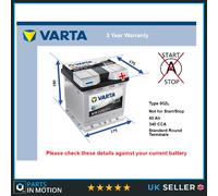 Battery fits OPEL CORSA 1.0 06 to 14 Varta 002L 340A 40Ah 3Yr Warranty Quality