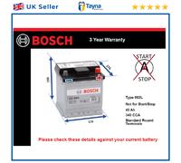 Battery fits FIAT 500 312 1.2 1.4 1.3D 2007 on Bosch 002L 340A 40Ah Quality New