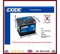 Battery fits VW LUPO FOX TOURAN BEETLE CORRADO GOLF Exide 063 420A 44Ah