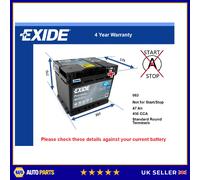 Battery fits VW LUPO FOX TOURAN BEETLE CORRADO GOLF Exide 063 450A 47Ah