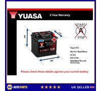 Yuasa SMF Battery YBX3012 for Dacia Dokker Express Box Body/MPV