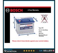 Battery fits ZAZ TAVRIA 1.1 1.2 1.3 87 to 07 Bosch 078 540A 60Ah 4Yr Warranty
