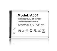 Battery for AVM Fritz!Fon C6/Telekom A051, Li-Ion Replacement Battery Compatible with Fon C6 Fon DECT Telekom (Replacement for FRA051 & A806), Pack of 1