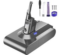 Battery for Dyson V8, Powtree Replacement Battery for Dyson SV10 Compatible with V8 Absolute Animal Fluffy Motörhead Exclusive Total Clean 215681 Vacuum Cleaner (2 Filters + 1 Screwdriver + 3 Screws +