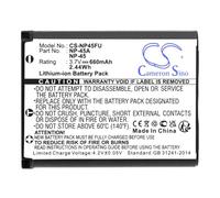 Battery for Fujifilm FinePix Z20fd, 3.7V, 740mAh, Li-ion