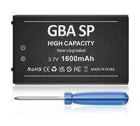 Battery for Gameboy Advance SP(GBA SP), Upgraded 1600mAh super high capacity Li-Ion replacement battery with high capacity for Nintendo AGS-001, AGS-003, AGS-101