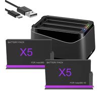 Battery for Insta360 X5(Upgraded version 2800 mAh) Extended Shooting Time, Compatible with Original Chargers (2PCS,Black)