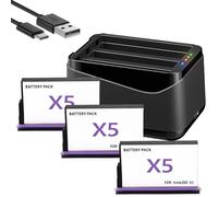 Battery for Insta360 X5(Upgraded version 2800 mAh) Extended Shooting Time, Compatible with Original Chargers (Set 3,White)