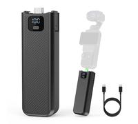 Battery Handle with LED Display for DJI Osmo Pocket 4P/4/3 Xtra Muse | 5000mAh Battery Grip 22.5W Fast Charging, Smart Temp Control, Reserved 1/4" Threaded for Tripod/Selfie Stick