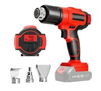 Battery Heat Gun for Makita 18 V, Hot Air Blower Wireless Heat Gun with LCD Digital Display and 3 Nozzles Hot Air Gun, 50-550 °C Quick Heating for Heat Shrink Tubes Decoration (without Battery)