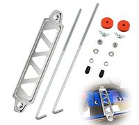Battery Hold Down Bracket, Aluminum Alloy Battery Tie Down Bracket, Battery Tray for Car Battery Mount Bracket Hold Lock Accessories, Car Battery Lock Down - with 10 inches J bolts (Silver)