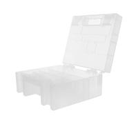 Battery Holder Case for AA AAA and Button Cells with Handle | Plastic ABS Build, Lid and Tight Cover, Sorting Slots for Home, Travel, Emergency Readiness