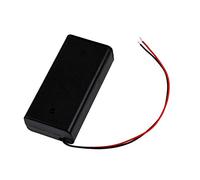 Battery Holder Case Plastic Battery Storage Box with Case Cover ON/OFF Switch Wire Leads for 1.5V 2 AA Batteries(2AA battery holder)