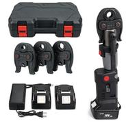 Battery Hydraulic Pipe Crimping Tool Cordless with LED Display(60KN) | Cordless Pipe Crimper 18V 3 Jaws 2 Batteries Included 3-Second Operation Time for Efficient Crimping and Installations