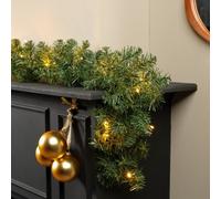Battery Imperial Pine Christmas Garland - Warm White Lights - 270cm x 25cm