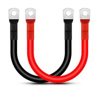 Battery Inverter Cable, Lpluziyyds 2pcs 2AWG/35mm² 30cm 12V Red and Black Car Battery Charger Cable Leads with M8 Ring Terminals Copper Wire for Truck, Motorcycle, Solar, RV, Marine