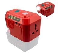 Battery Inverter for Einhell 18V Batteries, Pure Sine Wave Battery Converter Adapter 200W 18V DC to 220V AC with USB-C 200LM LED Lamp and 230V Sockets