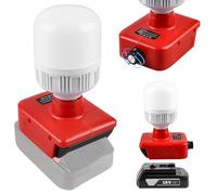 Battery Lamp for Einhell 18 V Battery: 12 W Work Light with E27 Bulbs Adjustable 150-1300LM LED Spotlight, LED Work Spotlight for Camping, Emergency, Maintenance, Construction Site Lamp