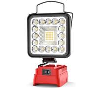 Battery Lamp for Einhell PXC 18 V Battery, 48 W 4800 LM LED Work Light with 2 USB for Camping, Car Repairs (without Battery)