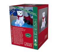 Battery LED Acrylic Sitting Polar Bear - 16 LEDs - 18cm high - 3D Christmas Decoration - 6159-203