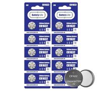 Battery Life CR1632 Batteries 3V Coin Button Cell CR 1632 Lithium Long Life For Car Key fob, Scales, Toys, Watch, LED Lights, Tile Mate & More UK Brand (10 pack)