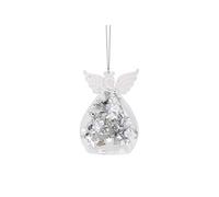 Battery Light Up Christmas Angel Glass Ornament | Silver | Glass Hanging Decoration | One is Selected at Random | Gift Box | GB00296