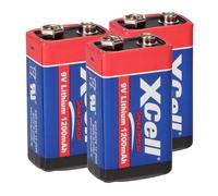 Battery Lithium 9 Volt Block 1200 mAh, 9 V E-Block (U9VL, CR-9V, 6LR61) 10 Year Battery Ideal for e.g. Smoke Detectors, Fire Detectors, Measuring Devices, Microphones and Much More AKKUman Set (3