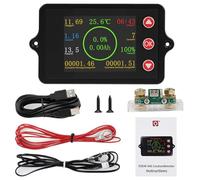 Battery Monitor Multifunctional Battery Monitor Colour Screen DC8-100V Current Voltage Power Residual Capacity Battery Status English Main Unit + 300A Pure Copper Shunt + 2 m USB
