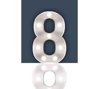 Battery Operated 3D LED Number Light - Perfect for use as a Night Light or at Weddings and Parties (Number 8)