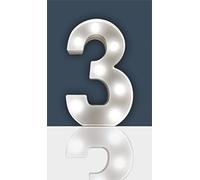 Battery Operated 3D LED Number Light - Perfect for use as a Night Light or at Weddings and Parties (Number 3)