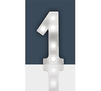 Battery Operated 3D LED Number Light - Perfect for use as a Night Light or at Weddings and Parties (Number 1)