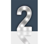 Battery Operated 3D LED Number Light - Perfect for use as a Night Light or at Weddings and Parties (Number 2)