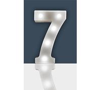Battery Operated 3D LED Number Light - Perfect for use as a Night Light or at Weddings and Parties (Number 7)