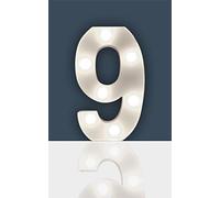 Battery Operated 3D LED Number Light - Perfect for use as a Night Light or at Weddings and Parties (Number 9)