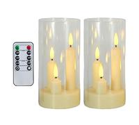 Battery Operated Candles, 2 Piece Remote Led Lampshade, Flickering Tea Lights with Soft Glow, Decorative Candle with Safe Design, Home Accessory, Lighting Kit for Desk Mantel Bedroom Restaurant Bar