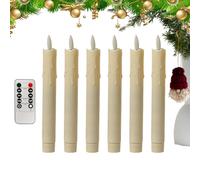 Battery Operated Candles, 6 Pieces Long Glittering | Battery Operated LED Candles Flame Effect for Christmas | For Christmas Decorations Table Centerpieces Living Room Bedroom Parties Birthday