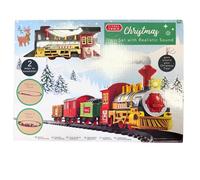 Battery Operated Christmas Train Set - 330cm Track with Lights & Sounds - Festive Engine, Carriages & Snowman Truck - Easy Assembly Holiday Decoration Toy for Kids 6+ HTUK
