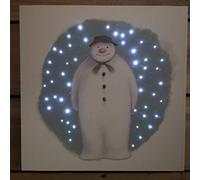 Battery Operated Fibre Optic 30x30cm Canvas The Snowman