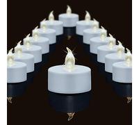 Battery Operated Flameless LED Tea Lights Candles 24-Pack Realistic Flickering Electric Fake Candle with Warm White Bulb Light for Christmas, Halloween, Festivals, Weddings Decoration