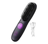 Battery operated hair brush module - wireless thermal styling device concept, multi-level temperature straightening comb design | Flexible use of hair dryer