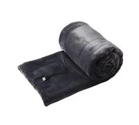 Battery Operated Heated Blanket Throw, Cozy Soft Flannel Electric Blanket, 3 Heating Levels, Fast Heating & Machine Washable(Grey,63"x32")