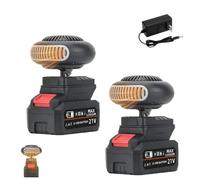 Battery Operated Heater For Indoors, Portable Heater with Anti-Tilt Safety Protection, Quiet Operation for Office & Golf Cart, Powered by 1500mAh Rechargeable Battery (2PCS)