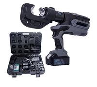 Battery Operated Hydraulic Cable Crimping Tool, 5-8s Rechargeable Electric Crimper with 5.0Ah Battery and 10 Pairs of Dies, Crimping Range 16-300mm²/400mm²